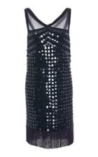 Joanna Mastroianni V-neck Flapper Dress