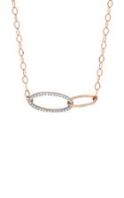 Ginette Ny Ellipse 18k Rose Gold Diamond Fusion Necklace