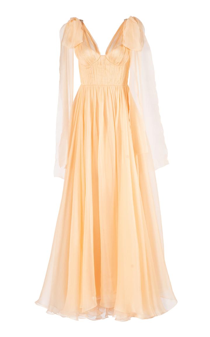 Moda Operandi Maria Lucia Hohan Inna Tie-detailed Mousseline Gown Size: 34