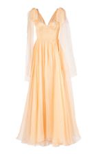 Moda Operandi Maria Lucia Hohan Inna Tie-detailed Mousseline Gown Size: 34