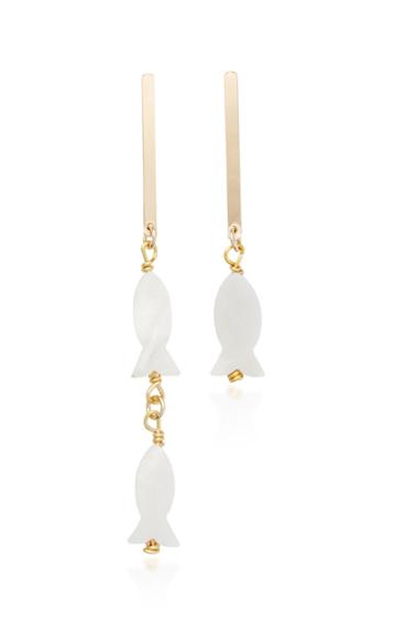 Brinker & Eliza One Fish Two Fish Gold-filled Mother-of-pearl Earrings