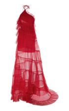 Alexis Justina Tiered Tulle Halterneck Gown Size: Xs