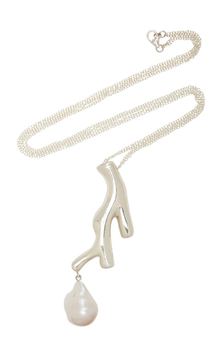Agmes Baroque Coral Sterling Silver Pendant