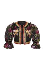 Dolce & Gabbana Floral Stretch Jacquard Cropped Jacket