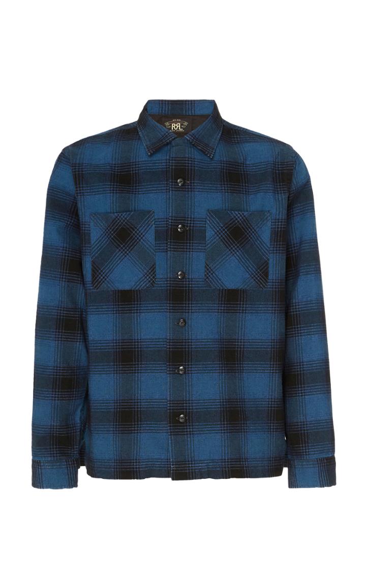 Rrl Towns Camp Plaid Cotton-blend Flannel Shirt Size: S
