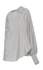 Jonathan Simkhai Silk Stripe One-sleeve Shirt