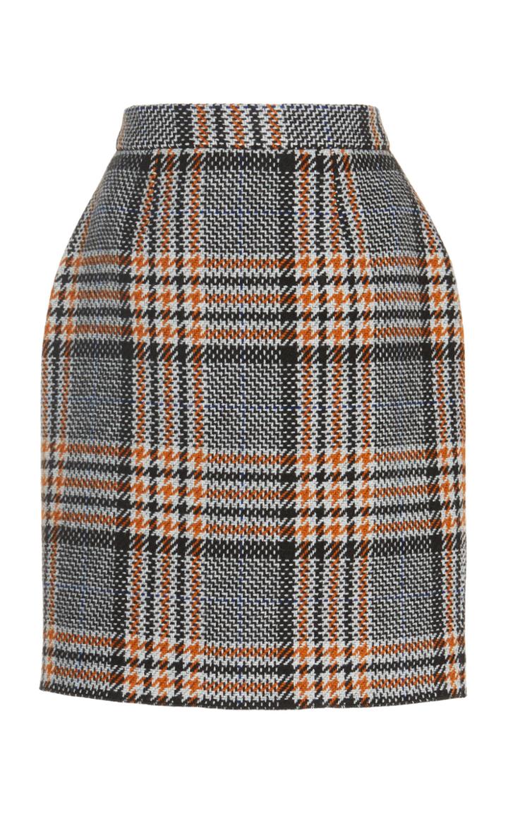 Martin Grant Virgin Wool Check Print Mini Skirt