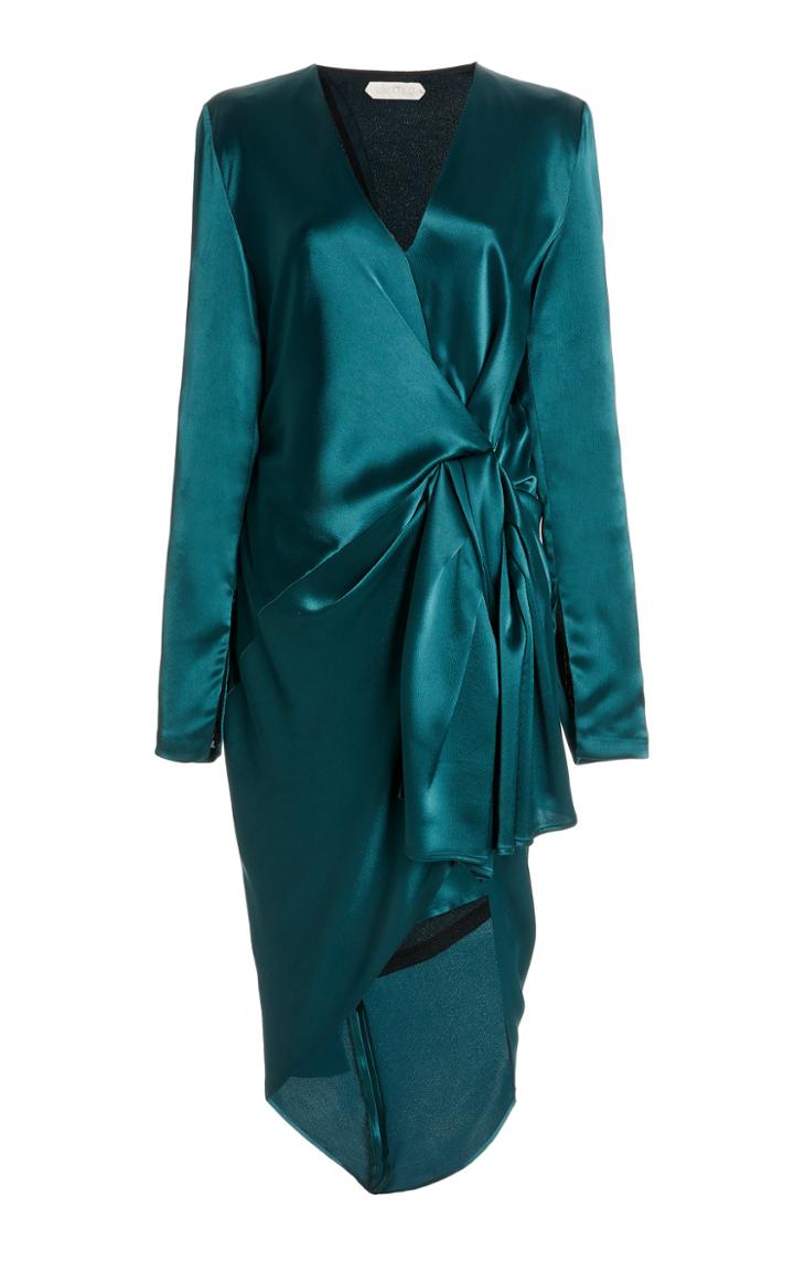 Moda Operandi Unttld Petra Knot-detailed Satin Midi Dress
