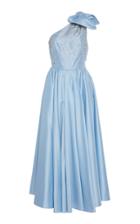 Alessandra Rich One-shoulder Embellished Cotton-blend Gown