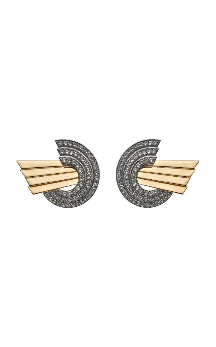 Moda Operandi Leda Madera Exclusive Meryl Short Gold-plated Brass And Swarovski Earr