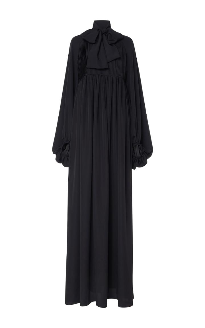 Stella Jean Balloon Sleeve Pleated Gown