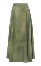 Bottega Veneta Pleated Printed Leather Midi Skirt