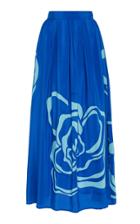 Jaline Amy Swirl Print Silk Maxi Skirt