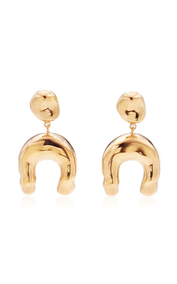 Agmes Wishbone Gold Vermeil Drop Earrings