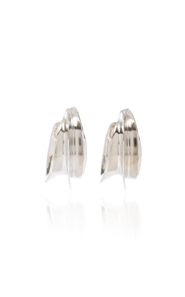 Moda Operandi Brandon Maxwell X Kenneth Jay Lane Silver-tone Hoop Earrings