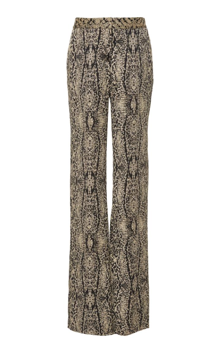 Sally Lapointe Printed Silk Charmeuse Straight Leg Trouser