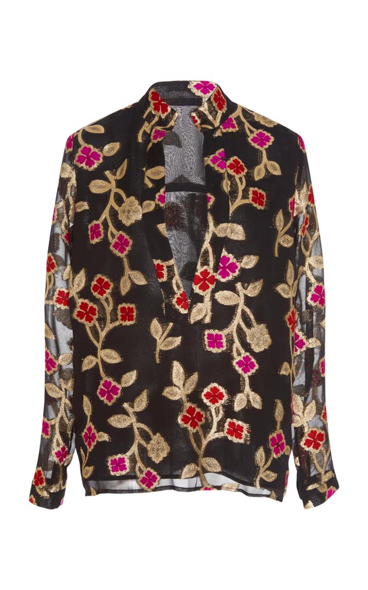 Dodo Bar Or Heather Floral Lurex Shirt