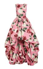 Moda Operandi Oscar De La Renta Sleeveless Floral Asymmetric Hem Gown