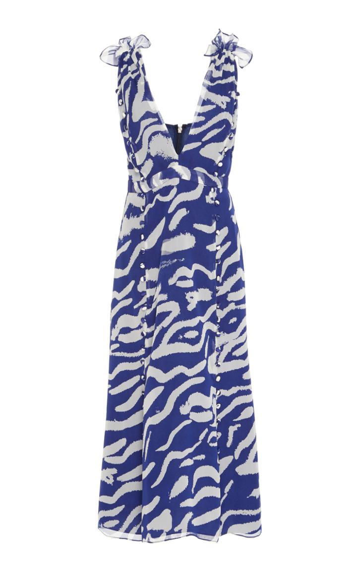 Prabal Gurung V-neck Shoulder Detail Silk Dress