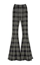 Beaufille Navi Flared Plaid Trousers