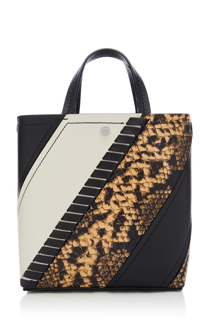 Proenza Schouler Hex Small Paneled Snake-effect Leather Tote