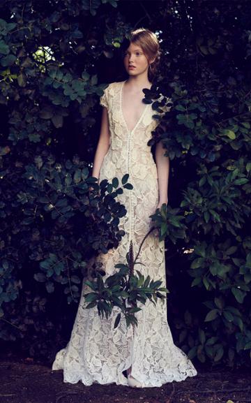 Costarellos Bridal Front Split Tube Lace Dress