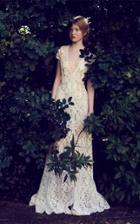 Costarellos Bridal Front Split Tube Lace Dress