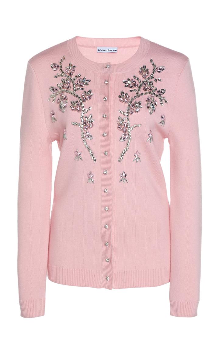 Paco Rabanne Hand Embroidered Wool Cardigan
