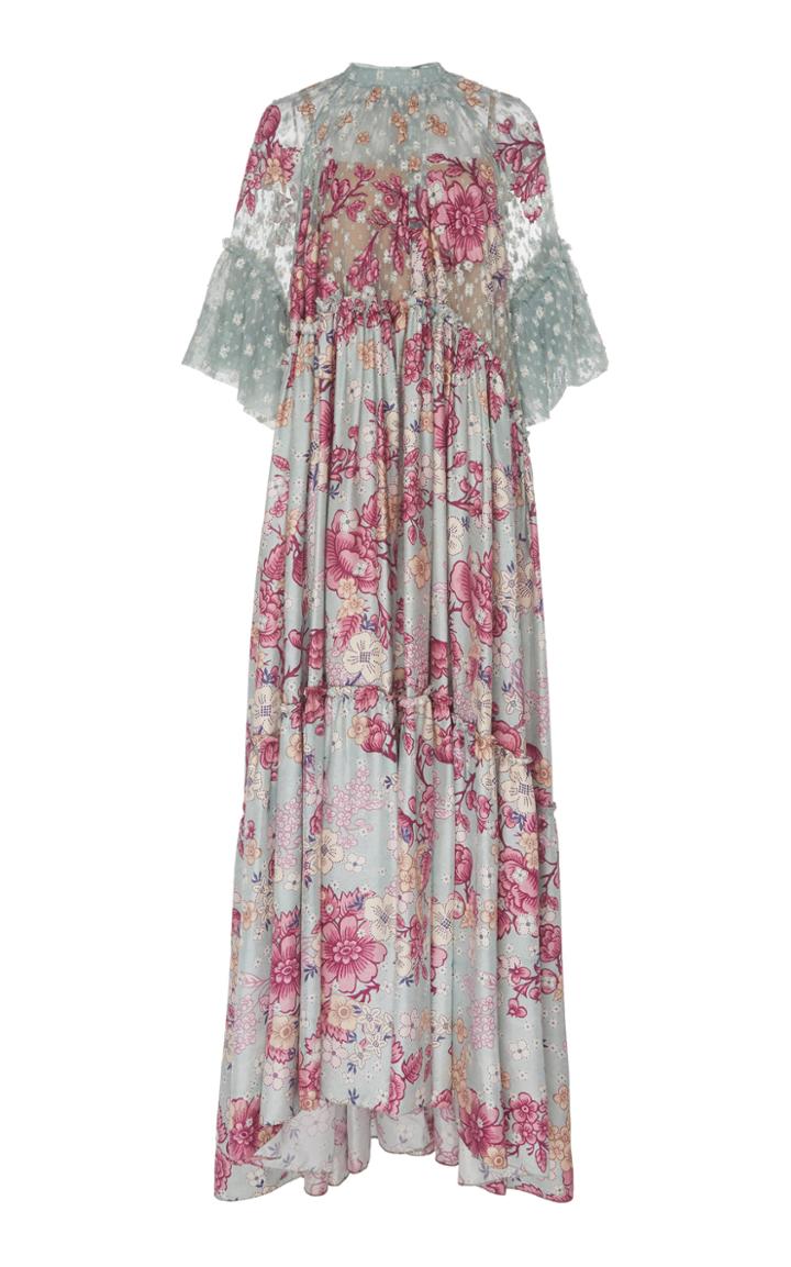 Biyan Grisha Floral Silk And Cotton Maxi Dress