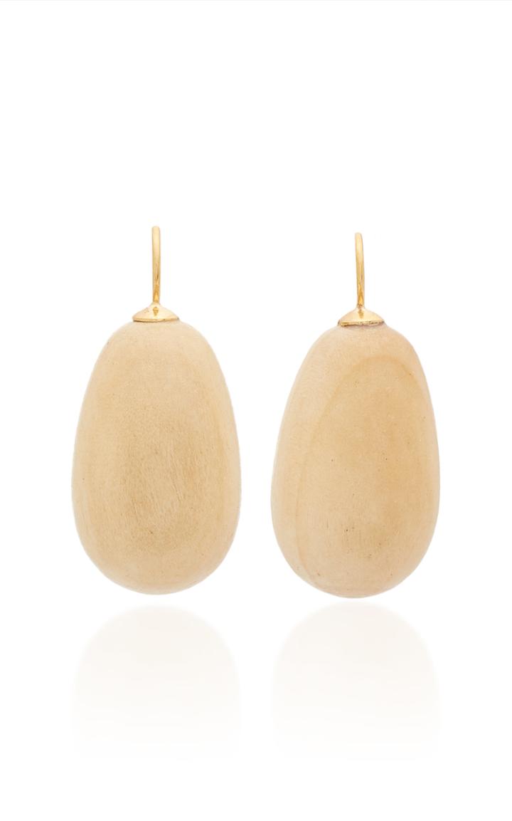 Sophie Monet Egg Gold-plated Wood Earrings