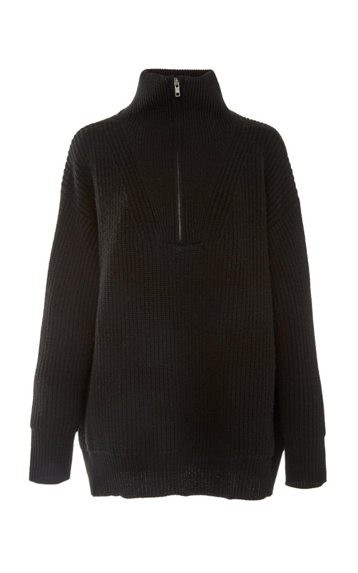 Nili Lotan Beni Zip Cashmere Knit Sweater