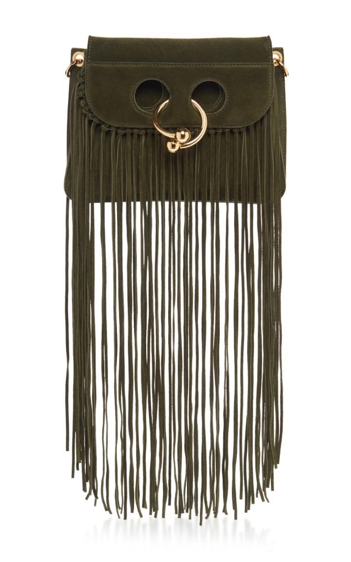 J.w.anderson Mini Pierce Suede Fringe Bag