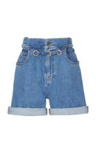 Philosophy Di Lorenzo Serafini Gold-tone Grommet-embellished Denim Shorts