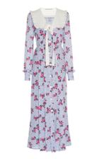 Alessandra Rich Pleated Floral Dress