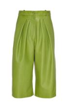 Moda Operandi Rochas Pleated Leather Shorts Size: 40
