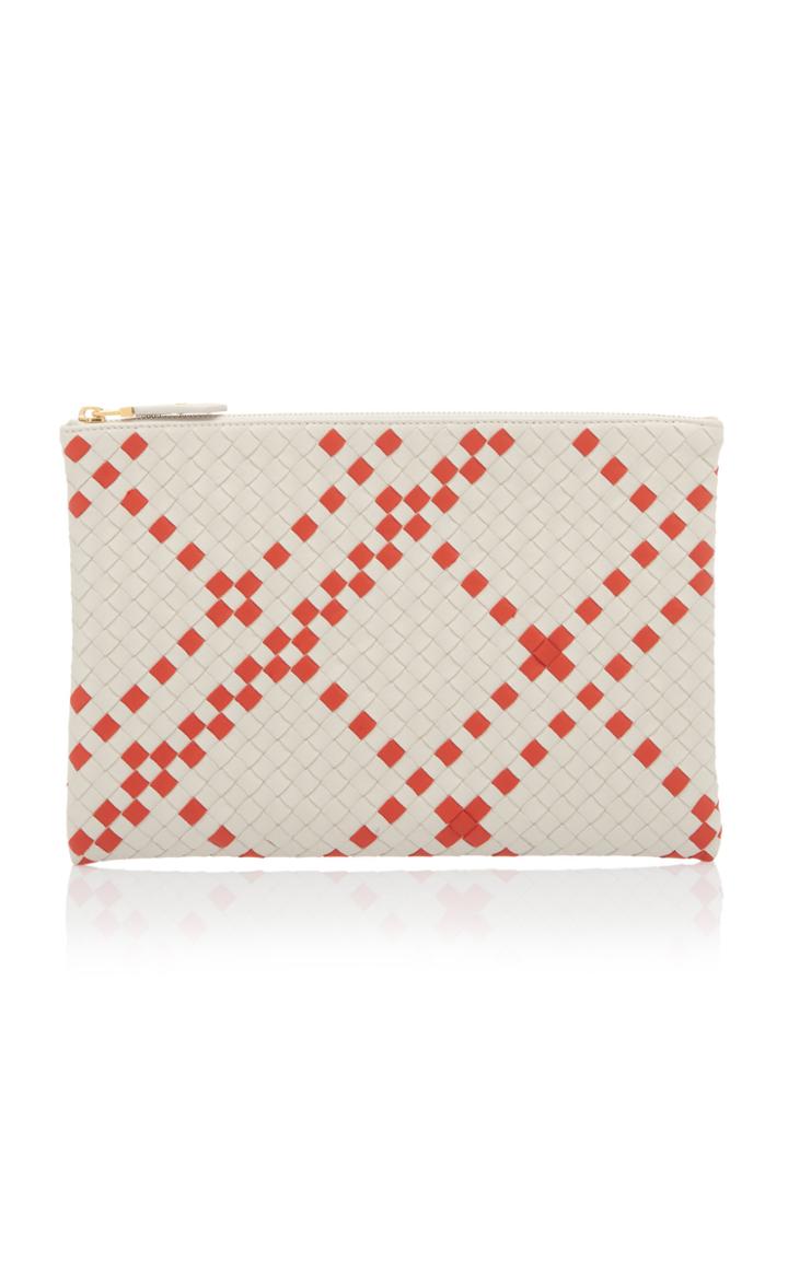 Bottega Veneta Large Checked Intrecciato Leather Pouch