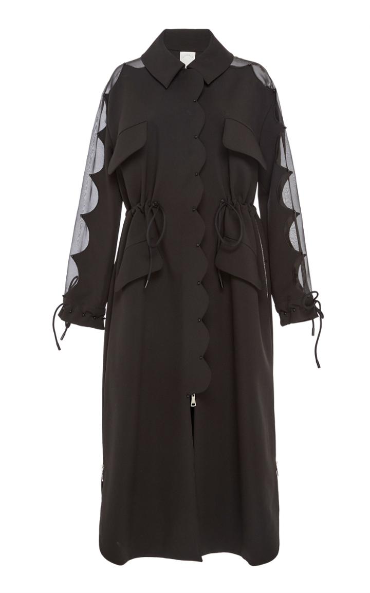 Huishan Zhang Bo Scallop Drawstring Trench Coat