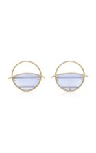 Pili Restrepo Circle 14k Gold And Blue Chalcedony Earrings