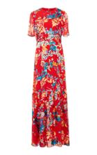 Saloni Lorna Floral-print Crepe De Chine Dress