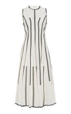 Moda Operandi Andrew Gn Embroidered Cotton Midi Dress