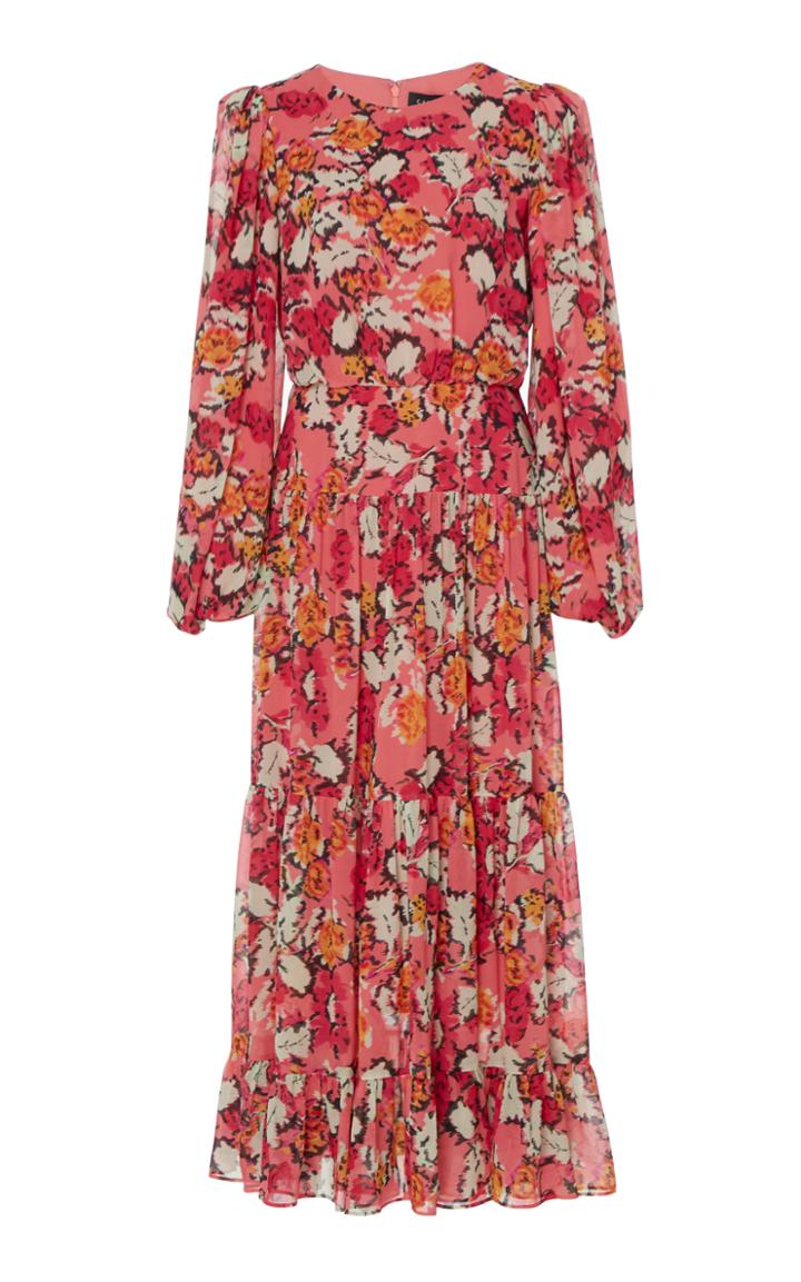 Saloni Isabel D Printed Silk-georgette Midi Dress