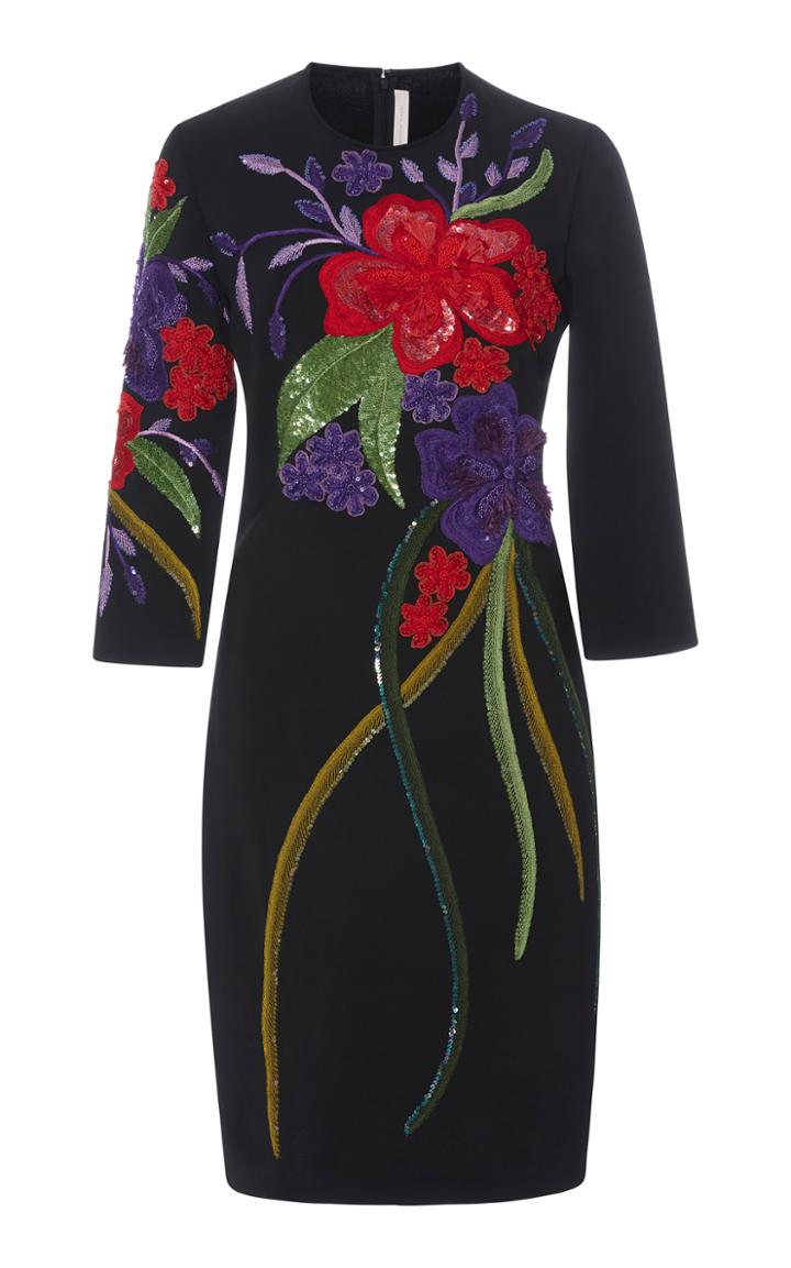 Naeem Khan Floral Embellished Dress
