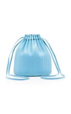 Moda Operandi Mansur Gavriel Pleated Blue Leather Bucket Bag