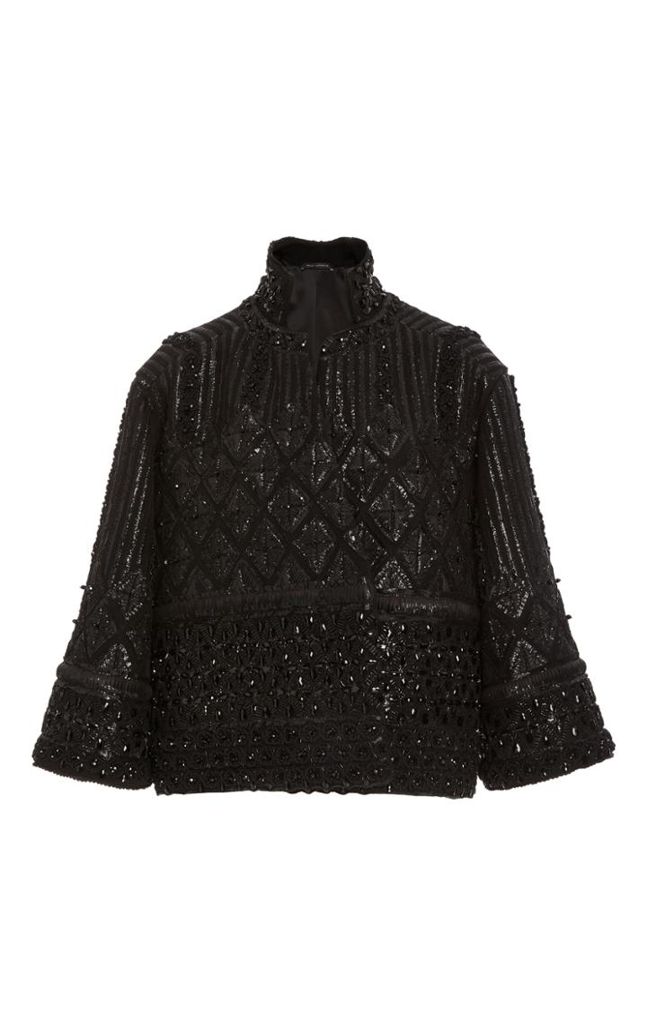 Sally Lapointe Swarovski Embroidered Bell Sleeve Jacket