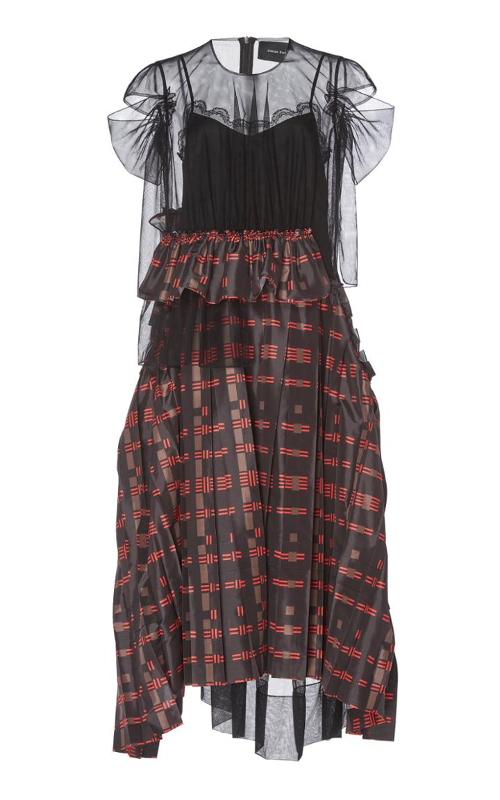 Simone Rocha Printed Satin And Tulle Dress