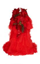 Moda Operandi Caroline Hu Patchwork Applique Tulle-silk Gown Size: S