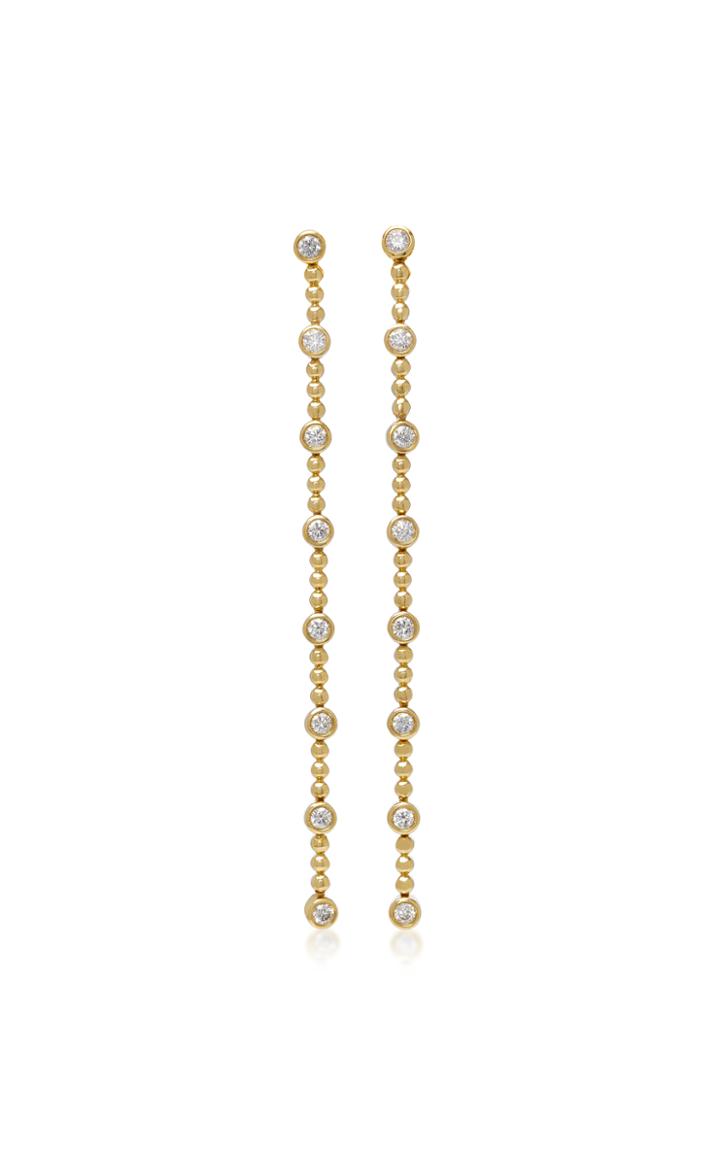 Sara Weinstock White Diamond Isadora Bezel And Bead Drop Earrings