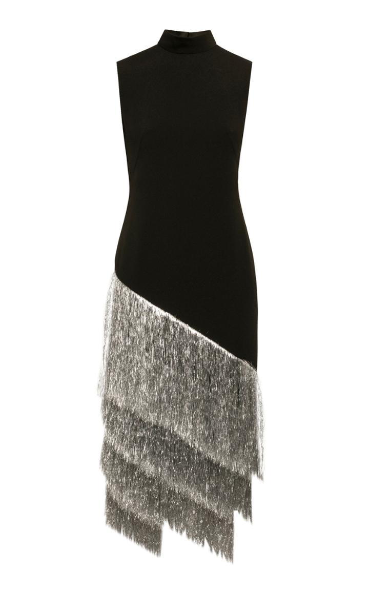 Anna October Carry Tinsel-trimmed Tiered-hem Midi Dress