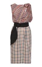 Isa Arfen Mixed Plaid Asymmetric Dress