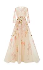 Georges Hobeika Three Quarter Sleeve Ball Gown